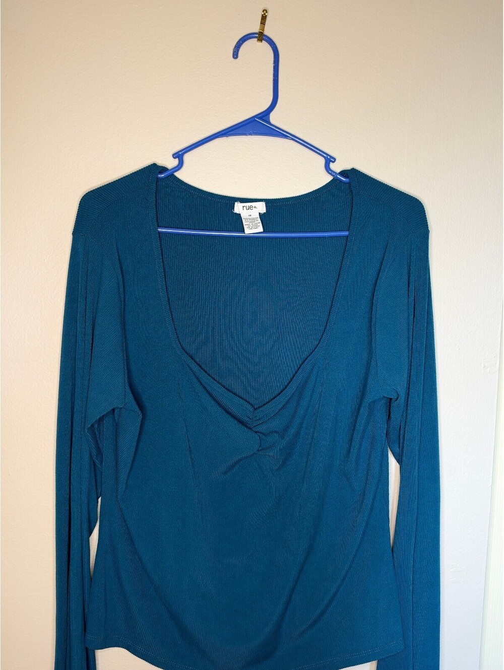 rue21 women's teal long sleeve draped top